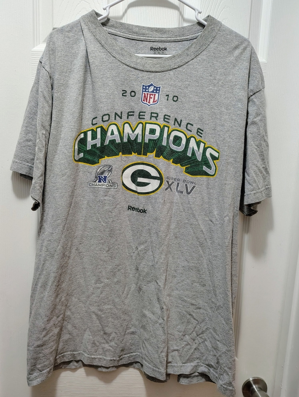Reebok NFL Green Bay Packers 2010 Shirt Mens 2XL Conference Champions Football